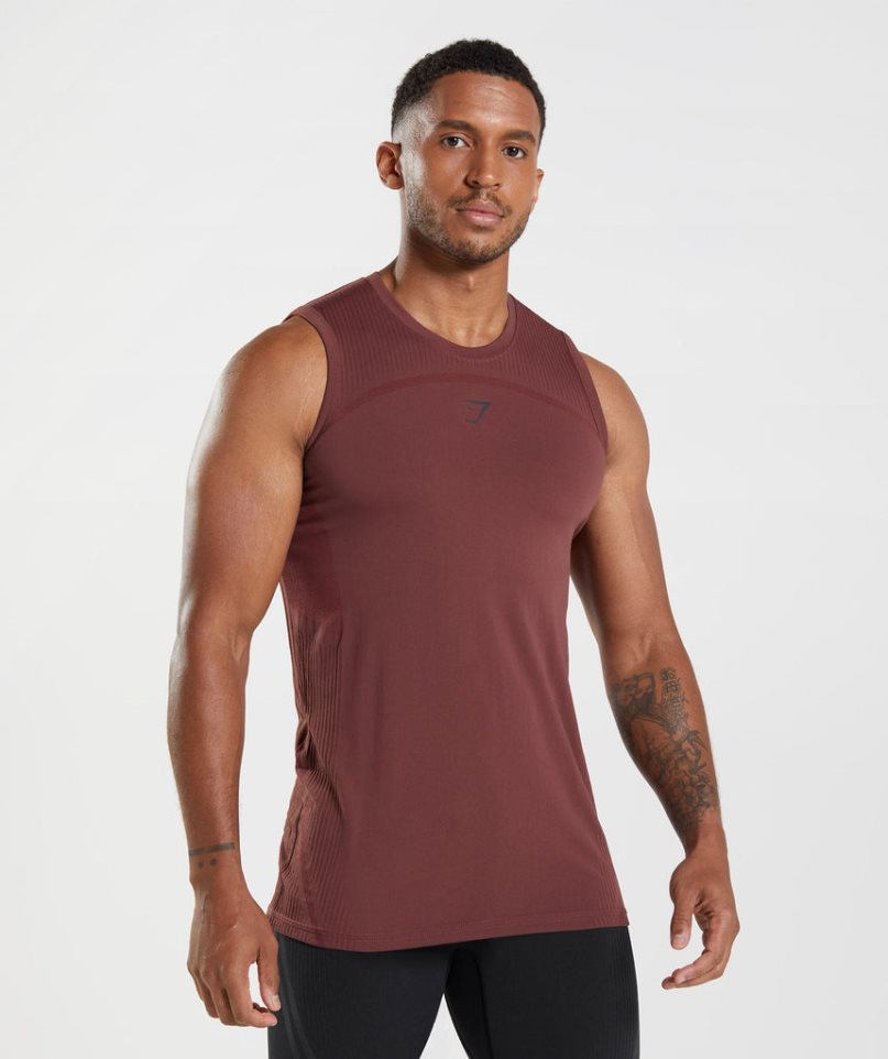 Men\'s Gymshark 315 Seamless Tanks Brown | CA A18075